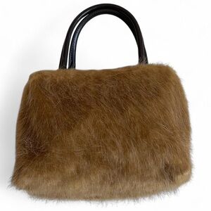 vintage y2k q&a faux fur mini top handle bag ✨
